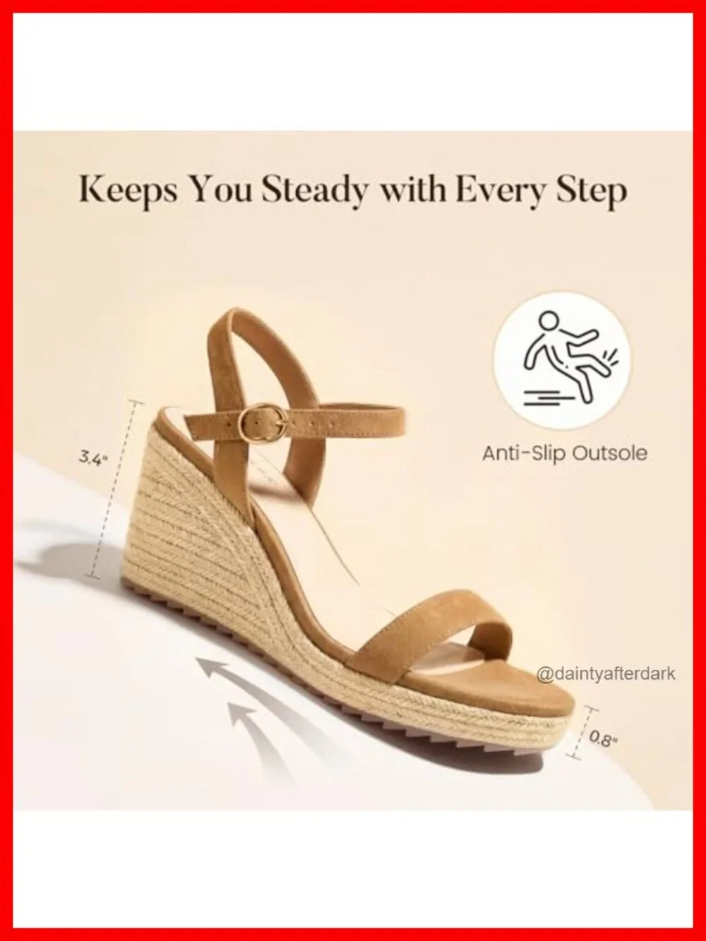 Women's Espadrille Wedge Sandals – Lightweight PU Ankle Strap Open Toe Heels